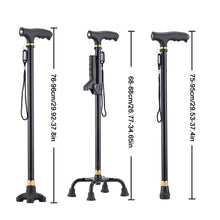 Load image into Gallery viewer, For The Elderly Retractable Non-slip Walking Sticks Aluminum Alloy Multifunctional Cane With Led Light Old Men Crutch