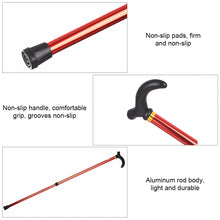 Load image into Gallery viewer, Aluminum Alloy Telescopic Crutch Two Section Telescopic Crutch Anti Slip Elderly Walking Cane Mountain Climbing Cane