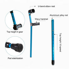 Load image into Gallery viewer, Folding Elbow Crutch Fracture Injury Anti Fall Armpit Instruments Crutches Rehabilitation Walking Aids Elderly Canes Aluminum Alloy