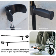 Load image into Gallery viewer, Adjustable Aluminum Alloy Rehabilitation Cane Forearm Canes Lightweight Arm Crutch Ergonomic Comfortable on Wrist Non Skid Rubber