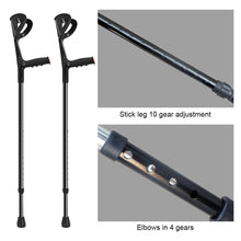 Load image into Gallery viewer, Adjustable Aluminum Alloy Rehabilitation Cane Forearm Canes Lightweight Arm Crutch Ergonomic Comfortable on Wrist Non Skid Rubber