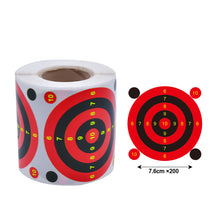 Load image into Gallery viewer, 200Pcs 7.6cm Self Adhesive Shooting Arrow Target Sticker fluorescent Color Splatter Splash Amp Reactive Practice Training Hunting Stickers