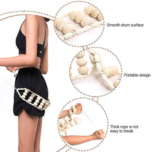Load image into Gallery viewer, Wooden Massage Roller Back Pain Relief Roller Wood Therapy Cellulite Massage Tools Wood Manual Back Massager Roller Rope for Leg