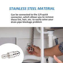 Load image into Gallery viewer, 1/4" Stainless Steel Water Jet High Pressure Sprayer Nozzle Clean Sewer Pressure Washer Quick Plug Drain Hose Nozzle Tool