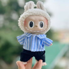 Load image into Gallery viewer, Suitable for 17cm Labubu Doll Clothes Fashion Clothing Shirt with Black Pants Doll Accessories Cute Decorative Little Cloths