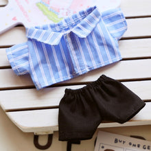 Load image into Gallery viewer, Suitable for 17cm Labubu Doll Clothes Fashion Clothing Shirt with Black Pants Doll Accessories Cute Decorative Little Cloths