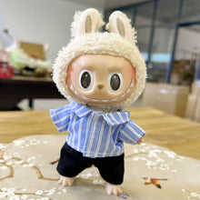 Load image into Gallery viewer, Suitable for 17cm Labubu Doll Clothes Fashion Clothing Shirt with Black Pants Doll Accessories Cute Decorative Little Cloths