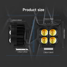 Load image into Gallery viewer, Motorcycle Running 4 Light Modes Lights LED Spotlights Owl Shape Fog Lights Red Yellow White Three Colors