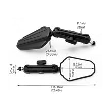 Load image into Gallery viewer, Pair Motorcycle Mirrors Angle Adjustable Folding Handlebar Side Mirror Compatible With Adventure Dirt Street Bike ATV