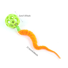 Load image into Gallery viewer, Cat Interactive Toys Colorful Caterpillar TPR Bell Balls Toy Puzzle Teasing Cat Toy Plush Tail Simulation Worm Kitten Toy