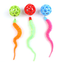 Load image into Gallery viewer, Cat Interactive Toys Colorful Caterpillar TPR Bell Balls Toy Puzzle Teasing Cat Toy Plush Tail Simulation Worm Kitten Toy