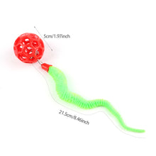 Load image into Gallery viewer, Cat Interactive Toys Colorful Caterpillar TPR Bell Balls Toy Puzzle Teasing Cat Toy Plush Tail Simulation Worm Kitten Toy