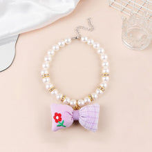 Load image into Gallery viewer, Creative Cat Dog Simulated Pearl Collar Pet Necklace Fashion Bow Pet Necklace Adjustable Puppy Kitten Necklace Pet Supplies
