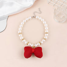Load image into Gallery viewer, Creative Cat Dog Simulated Pearl Collar Pet Necklace Fashion Bow Pet Necklace Adjustable Puppy Kitten Necklace Pet Supplies