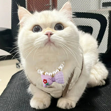 Load image into Gallery viewer, Creative Cat Dog Simulated Pearl Collar Pet Necklace Fashion Bow Pet Necklace Adjustable Puppy Kitten Necklace Pet Supplies