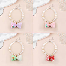 Load image into Gallery viewer, Creative Cat Dog Simulated Pearl Collar Pet Necklace Fashion Bow Pet Necklace Adjustable Puppy Kitten Necklace Pet Supplies