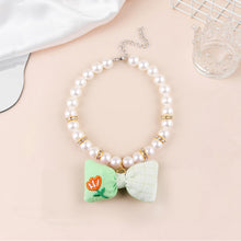 Load image into Gallery viewer, Creative Cat Dog Simulated Pearl Collar Pet Necklace Fashion Bow Pet Necklace Adjustable Puppy Kitten Necklace Pet Supplies