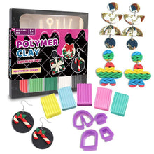 Load image into Gallery viewer, Non-Toxic Non-Sticky Polymer Clay Earring Kit Art DIY Oven Bake Modeling with 8 Clay Tools and Accessories Gift for Kids Adults