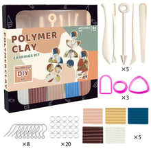 Load image into Gallery viewer, Non-Toxic Non-Sticky Polymer Clay Earring Kit Art DIY Oven Bake Modeling with 8 Clay Tools and Accessories Gift for Kids Adults