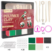 Load image into Gallery viewer, Non-Toxic Non-Sticky Polymer Clay Earring Kit Art DIY Oven Bake Modeling with 8 Clay Tools and Accessories Gift for Kids Adults