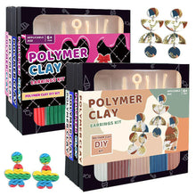 Load image into Gallery viewer, Non-Toxic Non-Sticky Polymer Clay Earring Kit Art DIY Oven Bake Modeling with 8 Clay Tools and Accessories Gift for Kids Adults