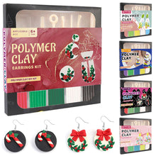Load image into Gallery viewer, Non-Toxic Non-Sticky Polymer Clay Earring Kit Art DIY Oven Bake Modeling with 8 Clay Tools and Accessories Gift for Kids Adults