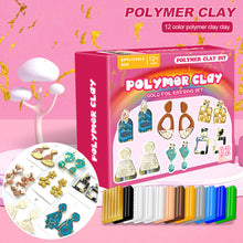 Load image into Gallery viewer, Non-Toxic Non-Sticky Polymer Clay Earring Kit Art DIY Oven Bake Modeling with Clay Tools and Accessories Gift for Kids Adults