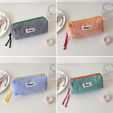 Load image into Gallery viewer, Large Capacity Plaid Cloth Pencil Case Korean Style Cloth Makeup Bag INS Style Student Stationery Storage Bag
