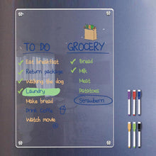 Load image into Gallery viewer, Magnetic Transparent Acrylic Week Plan Message Board Fridge Calendar Scratchable Magnetic Refrigerator Sticker