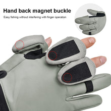 Load image into Gallery viewer, 1Pair Winter Magnetic Fishing Gloves Clamshell Design Outdoor Sports Warm Anti-Slip Wear-Resistant Glove Self-Adhesive Cloth Fixed