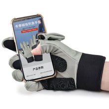 Load image into Gallery viewer, 1Pair Winter Magnetic Fishing Gloves Clamshell Design Outdoor Sports Warm Anti-Slip Wear-Resistant Glove Self-Adhesive Cloth Fixed