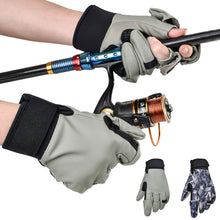Load image into Gallery viewer, 1Pair Winter Magnetic Fishing Gloves Clamshell Design Outdoor Sports Warm Anti-Slip Wear-Resistant Glove Self-Adhesive Cloth Fixed