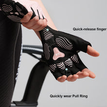 Load image into Gallery viewer, 1Pair Outdoor Non-Slip Shock-Absorbing Half-Finger Cycling Gloves Breathable Yoga Fitness Gloves Self-Adhesive Cloth Fixed