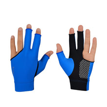 Load image into Gallery viewer, 1 Pair Three-Finger Billiard Gloves Splice Design With Non-Slip Mat Wear-Resistant Breathable Sports Gloves