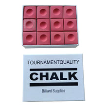 Load image into Gallery viewer, 12PCS/ Box 23MM Billiard Cue Chalk Pool Cue Tip Quartz Powder Billiard Supplies Accessories