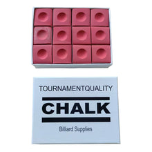 Load image into Gallery viewer, 12PCS/ Box 23MM Billiard Cue Chalk Pool Cue Tip Quartz Powder Billiard Supplies Accessories