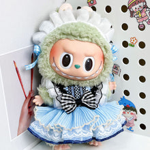 Load image into Gallery viewer, Miniature Blue Dress Set for 17cm Labubu Dolls Cute DIY Doll Clothes Fashion Accessories Lovely Outfit Gifts for Girls Friends