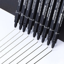 Load image into Gallery viewer, 3-15PCS/Set Black Fine Point Pen Waterproof Ink Line Drawing Pen for Artist Illustration Sketching Anime Manga Technical Drawing