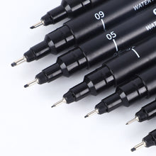 Load image into Gallery viewer, 3-15PCS/Set Black Fine Point Pen Waterproof Ink Line Drawing Pen for Artist Illustration Sketching Anime Manga Technical Drawing