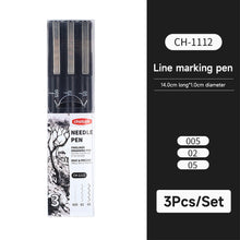 Load image into Gallery viewer, 3-15PCS/Set Black Fine Point Pen Waterproof Ink Line Drawing Pen for Artist Illustration Sketching Anime Manga Technical Drawing