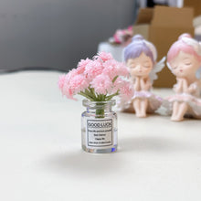 Load image into Gallery viewer, Mini Car Decoration Ornaments Babysbreath Jasmine Vase Glass Vase Micro Landscape Rabbit Car Interior Decoration Console