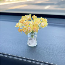 Load image into Gallery viewer, Mini Car Decoration Ornaments Babysbreath Jasmine Vase Glass Vase Micro Landscape Rabbit Car Interior Decoration Console