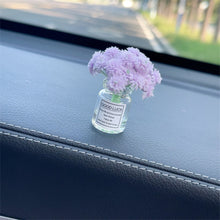 Load image into Gallery viewer, Mini Car Decoration Ornaments Babysbreath Jasmine Vase Glass Vase Micro Landscape Rabbit Car Interior Decoration Console
