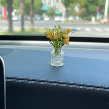 Load image into Gallery viewer, Mini Car Decoration Ornaments Babysbreath Jasmine Vase Glass Vase Micro Landscape Rabbit Car Interior Decoration Console