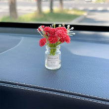 Load image into Gallery viewer, Mini Car Decoration Ornaments Babysbreath Jasmine Vase Glass Vase Micro Landscape Rabbit Car Interior Decoration Console
