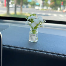 Load image into Gallery viewer, Mini Car Decoration Ornaments Babysbreath Jasmine Vase Glass Vase Micro Landscape Rabbit Car Interior Decoration Console