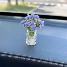 Load image into Gallery viewer, Mini Car Decoration Ornaments Babysbreath Jasmine Vase Glass Vase Micro Landscape Rabbit Car Interior Decoration Console