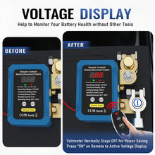Load image into Gallery viewer, 12V 240A Kill Switch Remote Battery Disconnect Switch with Led Voltage Display Automatic Power Shut Off Switch for Auto