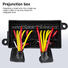 Load image into Gallery viewer, 12V Fuse Relay Box with 4 Relay Blocks 12-Way Fuse Holder Dual Pre-Wired Automotive Fuse Block with Cover for Car Truck Marine RV Boat