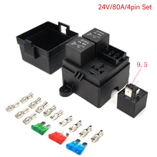 Load image into Gallery viewer, DC12V/24V Auto Car Truck 3 Way Fuse Holder Relay Holder Circuit Fuse Relay Holder 4-Pin or 5-Pin 40A 80A Relays